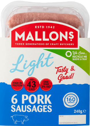 Mallons Low Fat Gluten free Sausages 240g