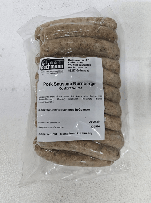 FROZEN Pork Nuernberger Sausage-Rostbratwurst 600G